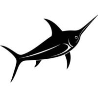 Swordfish Silhouette Swimming vector