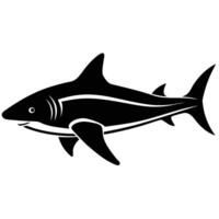 Blacktip Reef Shark Silhouette Simple Flat on White Background vector