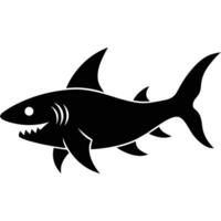 Goblin Shark Silhouette in Deep Waters vector