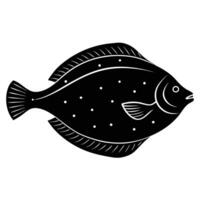 Flounder Fish Silhouette on the Ocean Floor vector