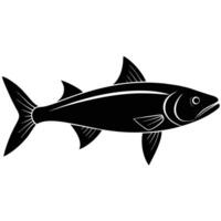Swimming Tarpon Silhouette on White Background vector