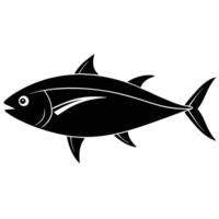 Albacore Fish Silhouette on White Background vector