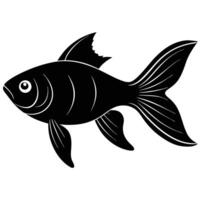 Side View Goldfish Silhouette vector