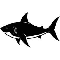Shark Silhouette Swimming in Ocean vector