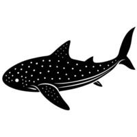 Whale Shark Silhouette Swimming vector
