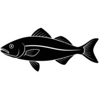 Haddock Fish Silhouette on White Background vector