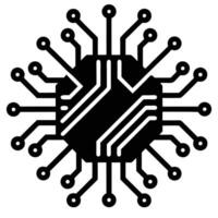 Circuit Board Icon Silhouette vector