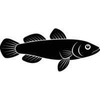 Goby Fish Silhouette Swimming on the Seabed vector