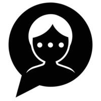 Chat Application Icon Silhouette on White Background vector