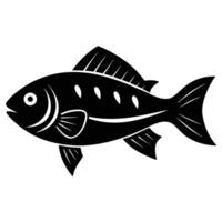 Grunt Fish Silhouette Swimming in Ocean vector