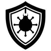 Antivirus Software Icon Silhouette on White Background vector