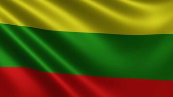 Close-up of the Lithuanian flag waving in the wind. Lithuanian national flag video