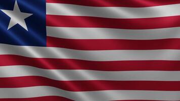 Liberian flag waving in the wind close-up, of the national flag of Liberia video
