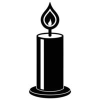 Candle Silhouette on White Background vector