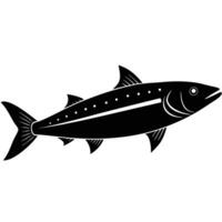 Mackerel Fish Silhouette on White Background vector