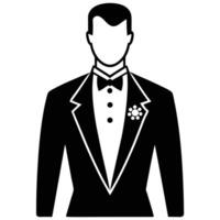 Groom Silhouette on White Background vector