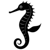 Pipefish Silhouette Floating in Clear Water vector