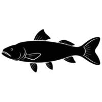 Angel Shark Silhouette on White Background vector