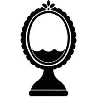 Bride Makeup Mirror Silhouette on White Background vector