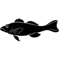 Monkfish Silhouette on White Background vector