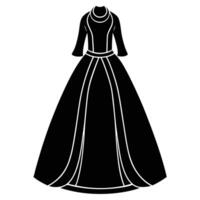 Bride's Robe Silhouette on White Background vector