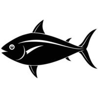 Bigeye Tuna Silhouette Simple Flat on White Background vector