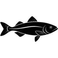 Haddock Fish Silhouette on White Background vector