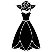 Rose Silhouette on White Background vector
