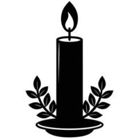 Unity Candle Silhouette on White Background vector