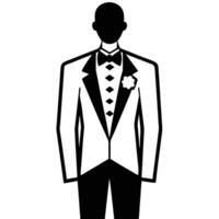 Groom Silhouette on White Background vector