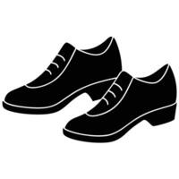 Groom's Shoes Silhouette on White Background vector
