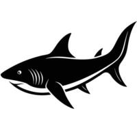 Shark in Motion Silhouette vector