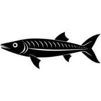 Barracuda Fish Silhouette Simple Design vector
