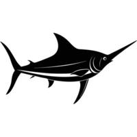 Side View Swordfish Silhouette vector