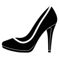 High Heels Silhouette on White Background vector