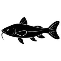 Side View Catfish Silhouette vector