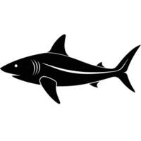Blacktip Reef Shark Silhouette Simple Flat on White Background vector
