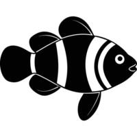 Side View Clownfish Silhouette vector