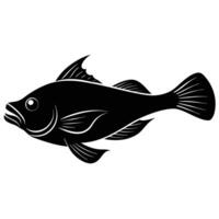 Monkfish Silhouette in Deep Waters vector