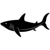 Basking Shark Silhouette Simple Design on White vector