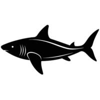 Basking Shark Silhouette on White Background vector