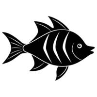 Reef Fish Silhouette on White Background vector