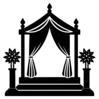 Wedding Altar Silhouette on White Background vector