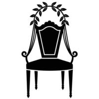 Wedding Chair Decoration Silhouette on White Background vector