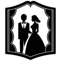 Wedding Program Silhouette on White Background vector