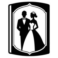 Wedding Program Silhouette on White Background vector