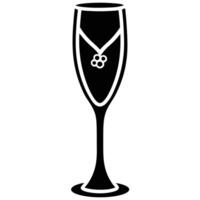 Champagne Glass Silhouette on White Background vector