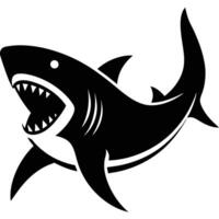 Shark Silhouette with Open Mouth vector