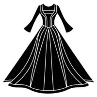 Bride's Robe Silhouette on White Background vector