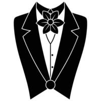 Corsage Silhouette on White Background vector